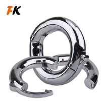 Adjustable metal lock sperm ring Male penis bondage cock Sheepskin ring JJ Scrotum testicle pendant gay