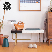 One hundred wood high-grade solid wood shoe stool home door creative light luxury entrance entrance entrance entrance soft bag cushion storage stool