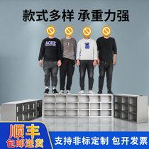 Customized 304 stainless steel staff change shoe cabinet factory dust-free purification workshop laboratory shoe stool double-sided shoe changing cabinet