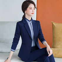 Hotel front desk cashier staff wear autumn and winter high-end temperament white-collar interview dress beauty salon goddess fan work clothes