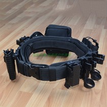 New tactical belt multifunctional quick pull set eight pieces set nylon waist seal rotating side open flashlight spray stick set
