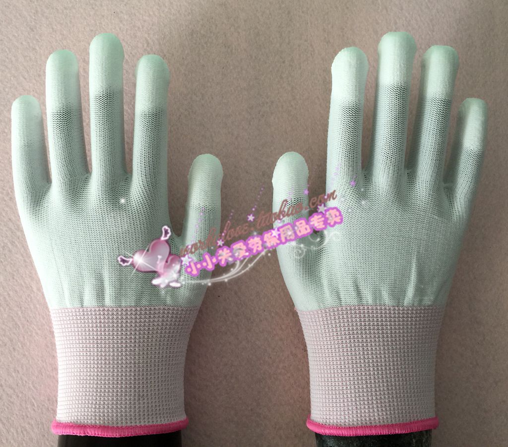 Nylon reinforcement PU coated finger gloves knit thickened dip gel glove Lauprotect woman via RoHS VAT invoice