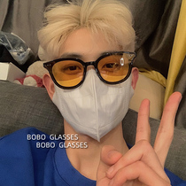 Han edition of retro sunglasses men tide in red style personality yellow glasses anti-UV polarizing sunglasses