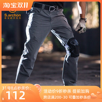 Autumn Winter Lightning Tactical Trousers Men's Military Puzzle Pants Special Soldier Waterproof Scratch Resistant Stretch Outdoor Cargo Trousers Training Pants