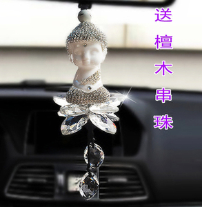 新款汽车挂件水晶高档女士保平安吊饰简约潮可爱个性创意车内挂饰