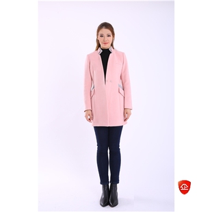 vedevones维依2016冬女士粉色潮流风衣大衣限时促销