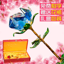 Crystal rose Tanabata Valentines Day girlfriend gift confession artifact TV cabinet small ornaments wedding creative gifts