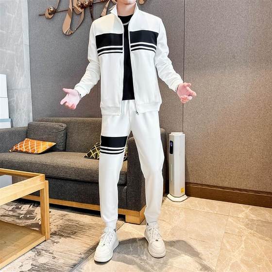 Casual suits for men's autumn and winter new trendy cardigan sweater jacket with sports sweatpants two-piece Korean version
Casual suits for men's autumn and winter new trendy cardigan sweater jacket with sports sweatpants two-piece Korean version