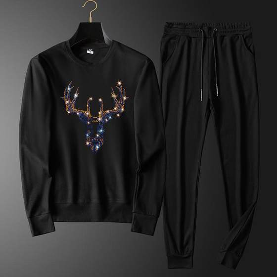 2022 new autumn and winter clothes, diamond sweatshirt, long-sleeved T-shirt suit, men's personality, large size, two-piece set, social young men's sweatpants
2022 new autumn and winter clothes, diamond sweatshirt, long-sleeved T-shirt suit, men's personality, large size, two-piece set, social young men's sweatpants