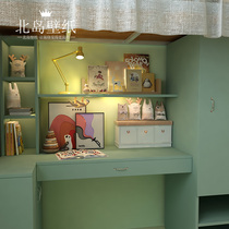 Dormitory wallpaper female college students bedroom table cabinet stickers ins Wind self-adhesive bed wallpaper self-sticking New