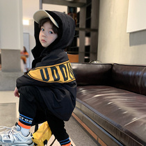 Boys add velvet coat autumn winter clothing new children in winter clothing thickened warm cotton clothes child rabbit velvet chowder and foreign gas