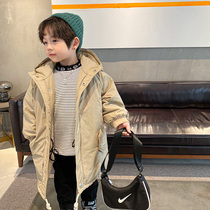 Boys add velvet coat autumn winter 2022 new children winter dress thickened warm cotton baby flannel velvet velvet air