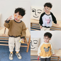 Boys spring and autumn sweater childrens clothing 2019 autumn new childrens Korean casual sweater boys loose long-sleeved top