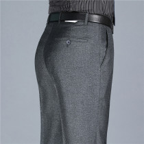 Fall winter new trousers men's autumn thick business suit pants high waist non-iron casual loose straight suit pants