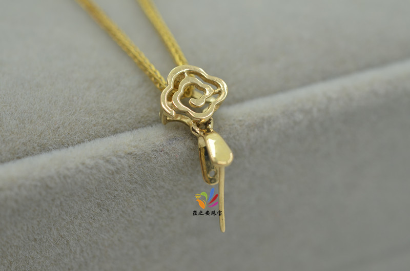 正品18k金扣头祥云挂件瓜子扣翡翠吊坠扣子女款蜜蜡水晶玉坠夹扣