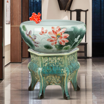 Jingdezhen ceramic fish tank landing gate sea tank fish tank water tank household circulating water spray living room decoration decoration