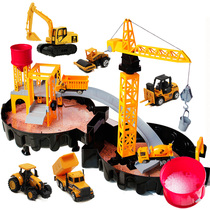 Childrens track toy engineering car parking lot model cranes crane men 3 years 4 gondola digger baby 2