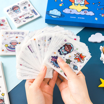 100 Posted Paper Suit Waterproof Hand Ledger Decorated Universe Sky Adventure notes Cute Cartoon Diy Sticker