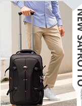 Saifutu Single Counter Camera Bag Double Shoulder Photography Tie Bar Bag Shock Absorbing Wheel Pull Rod Box Outdoor Travel Camera Bag