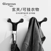 Au Style Horn Clothes Hook Metal Cute Single Punch Hanging Clothes Door Rear Containing Wardrobe Kitchen Guard Wall Hook Creativity