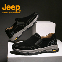 JEEP Jeep mens shoes 2021 autumn slip-on business big-toed shoes soft leather soft bottom comfortable driving lazy shoes