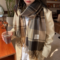 South Koreas Dongdaemun Classic Plaid Stream Suscarf Women Winter Han Edition 100 Ride-Ins Tide long Warm Scarf Winter