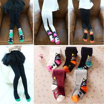 Spring and autumn cotton baby pantyhose cartoon kitten baby leggings pantyhose