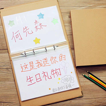 Hand-made couple diy send boyfriend hand painting shake sound same photo album this confession commemorative book birthday gift