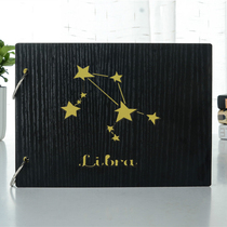 Creative 12 constellation photo album 8 inch wooden DIY handstick album couple commemorative collection book self-adhesive