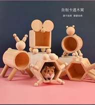 Full 78 hamster Golden Bear ecological wooden bedroom wooden house sleeping den bedroom cute landscaping furniture