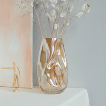 Spanish tea colour transparent irregularly shaped irregular vase designer Twisted Glass Soft Dress Light Lavish Matching Pendulum