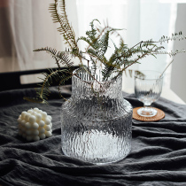 Polar Glacier Vases Nordic Style Wide Mouth Hammered Glass Transparent water Dried Flower Floral Flower Arrangement Mesh Red Light Lavish