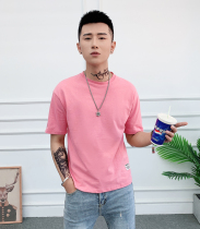 2021 summer thin round neck short sleeve mens T-shirt half sleeve solid color wild casual loose Korean trend handsome T-shirt