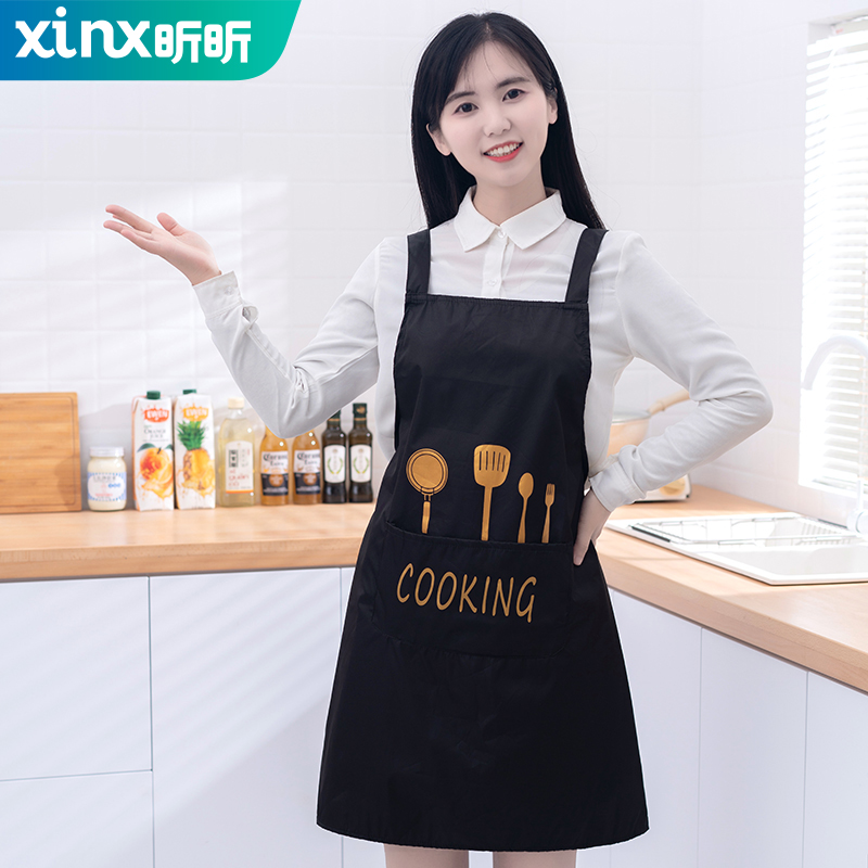 apron household waterproof and oil proof coverall can wipe hands female fashion kitchen cooking apron adult long sleeve work clothes male