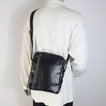 Slanted Satchel Male Korean Version Trend 2022 New Business Casual Soft Leather Single Shoulder Bag Mens Large Capacity Mens Bag IPad Package