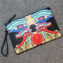 Mens handbag 2019 Korean version of the tide fashion printed clutch large size casual mens and womens shoulder satchel arm in arm grab bag