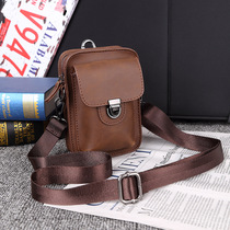 Mens shoulder bag Korean version of the trend retro fashion oblique cross-bag mini mens and womens casual mobile phone bag cigarette bag Fanny pack