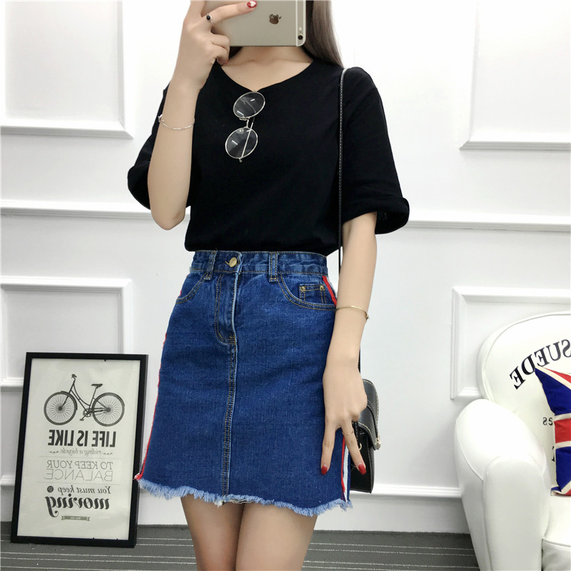 8806#2017年夏季新款套装 白色上衣【配围脖