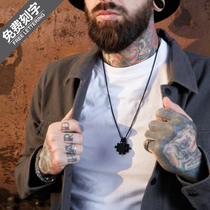 European and American simple sweater chain personality titanium steel puzzle stitching pendant male couple necklace female tide jewelry custom lettering