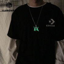 European and American tide brand necklace male tide hip-hop AlanWalker Alan Walker electric luminous disco pendant pendant pendant female