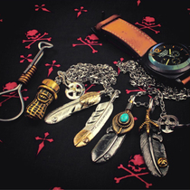 Carmen Japanese trendy brand star with the same feather pendant retro eagle claw personality hip-hop necklace sweater chain men and women