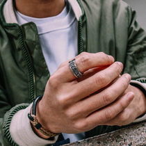 ins European and American trend brand ring men and women retro personality Sanskrit ring single index finger tail ring Couple pair ring hip-hop