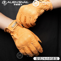 Alien Snail V7 Sheepskin Gloves Touch Screen Locomotive Ride Protection Four Seasons Men And Women Universal Retro Anti-Fall Breathable