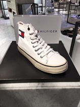 Korean Subscription Direct mail tommy hilfiger Gaobang Canvas shoes Cowboy men and women Pure white cloth shoes