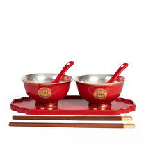 Ceramic enamel wedding pair bowl chopsticks set wedding Happy Bowl Cup chopsticks gift box gift box gift wedding supplies