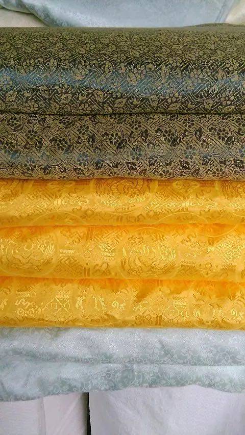 书画装裱材料胶膜锦绫花绫加密带胶韩绫机裱带胶绫布带胶绫子绫绢