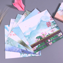 Chinese style ancient style square handmade origami color printing paper crane overlay making material landscape painting JAM Paper