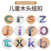 Children Wood Button Log Shirt Knit Baby Clothes Jacket Sweater Cardiovert Round Color Button Accessories Accessories