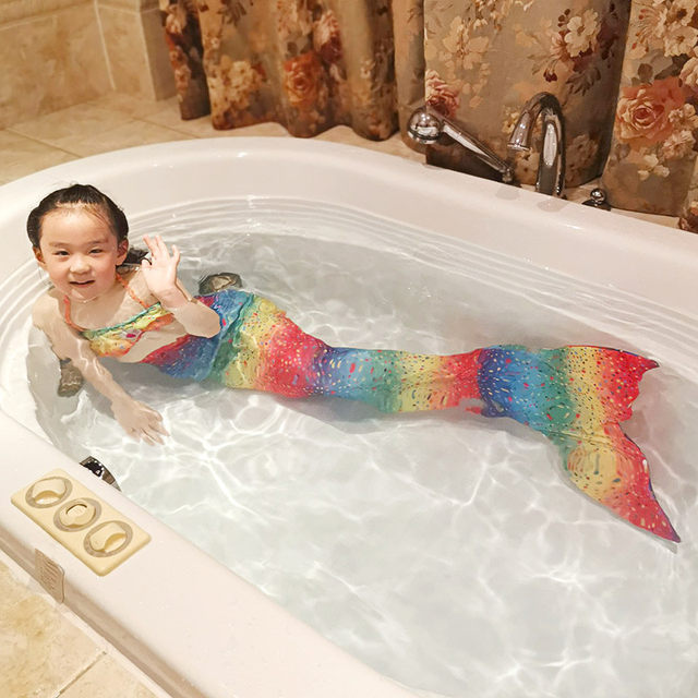 Mermaid Swimsuit 2023 Xia Xin ເດັກຍິງກາງແລະຂະຫນາດໃຫຍ່ເດັກນ້ອຍ Princess Split Girls Summer Swimsuit Mermaid Baby Tail