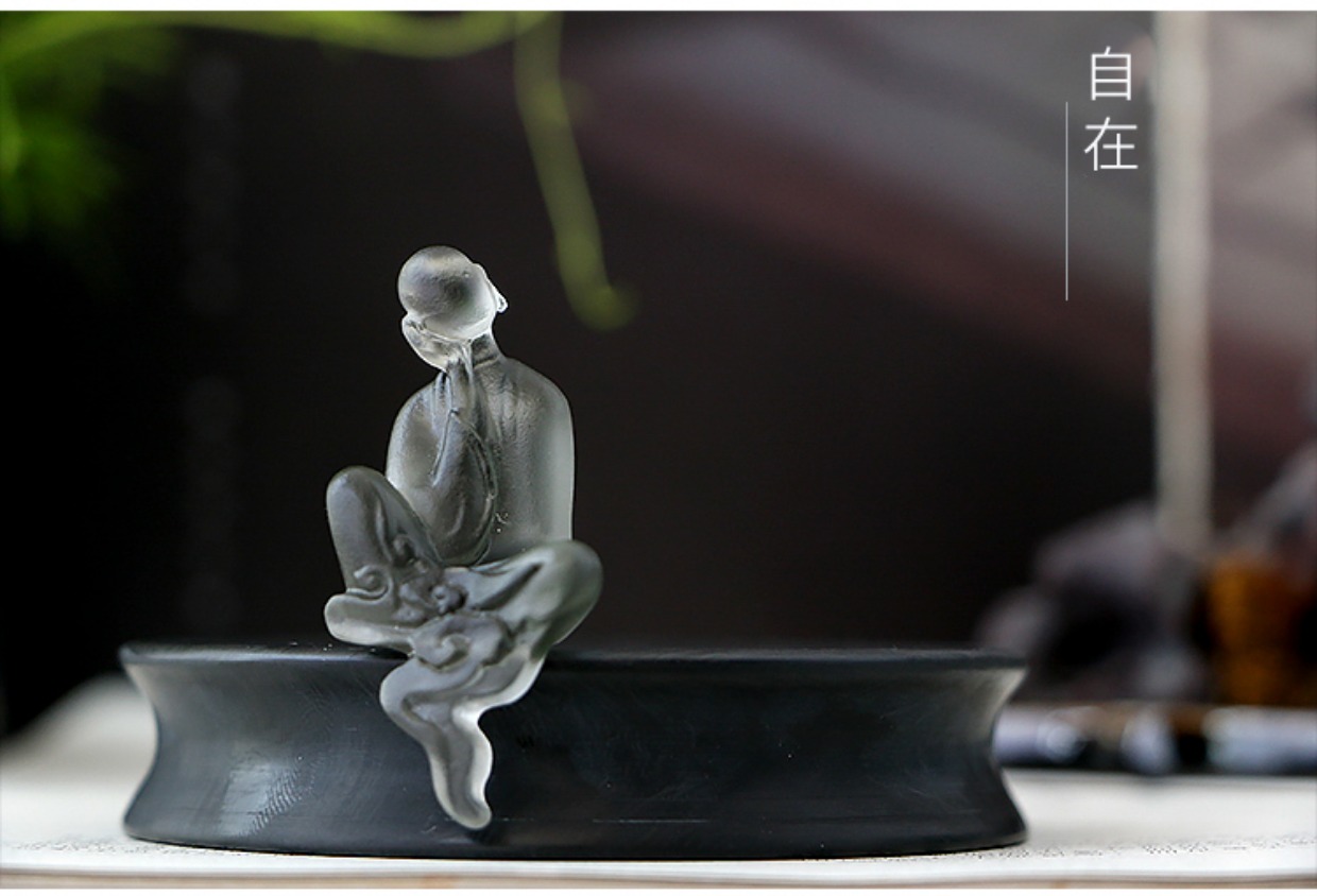 谈得来 琉璃无相小佛沙弥茶宠摆件创意家居装饰功夫茶具配件 新品